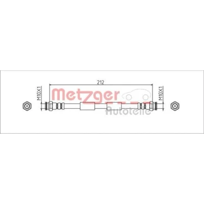 Immagine di METZGER 4111807 Tubi Freno Assale posteriore Sx, Dx, interno 212 FIAT: Tipo Sedan