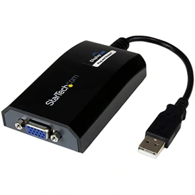 Immagine di StarTech.com Adattatore USB a VGA 1920x1200 Scheda video e grafica esterna Doppio monitor Supporta Mac Windows la modalità di replica ed estensione del display (USB2VGAPRO2)