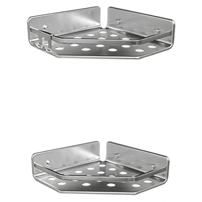 Immagine di TATAY Set di 2 Mensole Doccia Angolari Moon, 100% Inossidabile, Alluminio, Design Minimalista, 10 Anni Garanzia. Misura 20 x 5,5 cm
