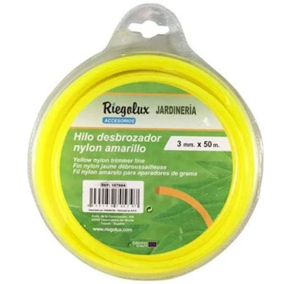 Immagine di Riegolux 107664 Filettatura Quadrata in Nylon, 3 mm x 50 m, Colore: Giallo
