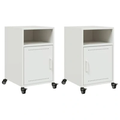 Immagine di vidaXL Comodini 2 pz Bianchi 36x39x59 cm in Acciaio