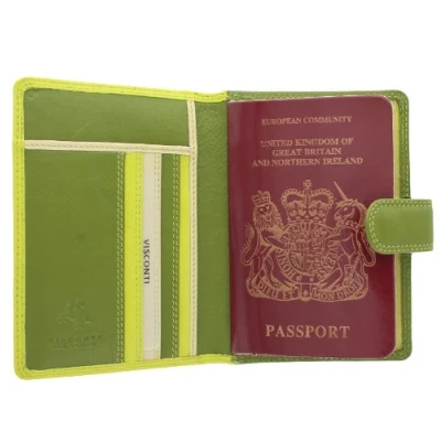 Immagine di VISCONTI Rainbow Collection Pelle SUMBA Titolare del passaporto RB75 RFID Verde Multi