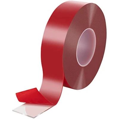 Immagine di POPPSTAR nastro biadesivo trasparente in acrilico (10 m x 50 mm 2 mm) rimovibile e riutilizzabile