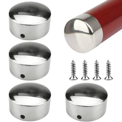 Immagine di Tappi di estremità del corrimano, ultra sottile 0.4mm, per 45mm Handrail Round End Cap (2 paia), con 4 viti in acciaio inossidabile