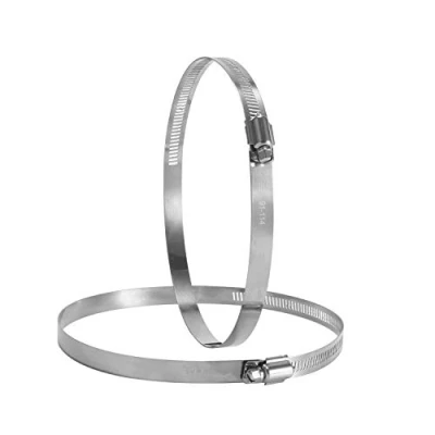Immagine di Hon&amp;Guan 2 Pezzi Fascette Stringitubo Regolabili in Acciaio Inossidabile, Gamma di Serraggio da ø91 a ø114mm, Larghezza Banda 12mm