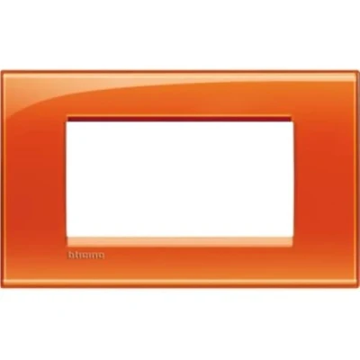 Immagine di BTicino Livinglight Placca, 4 Moduli, Forma Rettangolare, Arancio Deep