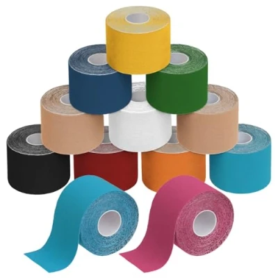 Immagine di ALPIDEX Nastro Kinesiologico Tanti Colori 1/3/ 6/12 Rotoli 5 m x 5,0 cm E Book Esempi Applicazione Tape Muscolare Cerotto, Colore:misto, Quantità:12 rotolo