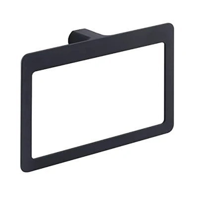 Immagine di Gedy G Kuala Lumpur, Asciugamani ad Anello, Colore Nero, Porta salviette Bagno Realizzato in Cromall, Ottone e Vetro, Garanzia 2 Anni, Misure 15 x 23 5 CM Peso 0,49 kg, Design R&amp;S, Unica