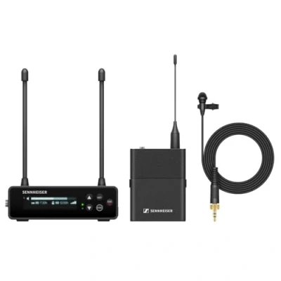 Immagine di Sennheiser Sistema microfonico digitale portatile wireless UHF con lavalier omnidirezionale ME2 set EW DP (Q1 6), Nero (700010)
