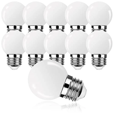 Immagine di ProCrus Lampada LED E27 G45 Lampadina 1W,Bianco Caldo, Mini Globo G45,Sostituisce Lampade da 5W,Non Dimmerabile,Confezione 10