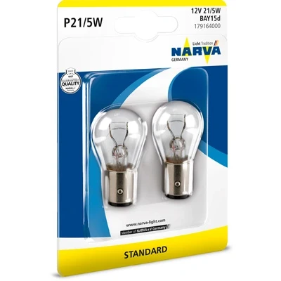 Immagine di NARVA 179164000 Lampade 12V 21/5W P21/5W FORD: FIESTA 6, Transit Custom V362 Van, C Max 2, FIAT: Grande Punto Hatchback, Panda II Hatchback