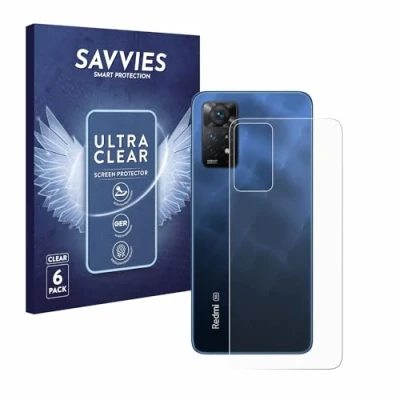 Immagine di savvies (6 Pezzi Pellicola Protettiva per Xiaomi Redmi Note 11 Pro 5G (Posteriore) Protezione Schermo Trasparente