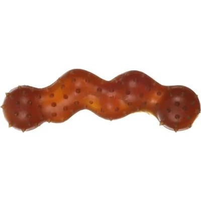 Immagine di FLAMINGO Rubba Giocattolo per cani, in gomma, con spine marroni, 19,5 x 6,5 5,5 cm, 100% naturale, previene la placca dentale e massa delle gengive