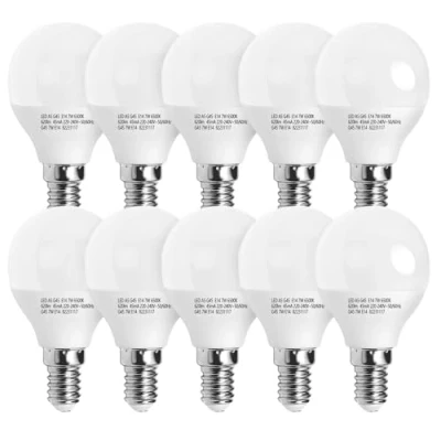 Immagine di Aigostar Lampadine LED E14, 7 W Equivalenti a 49 W, Luce Bianca Fredda 6500K, 620 Lumen, G45 Lampadina, Pacco da 10