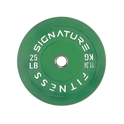 Immagine di Signature Fitness Piastre di peso del piatto paraurti olimpico da 2 pollici con il mozzo d&#039;acciaio, 11,3 kg singolo, colorato