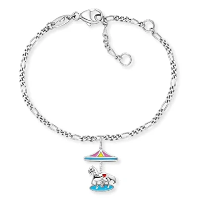 Immagine di Herzengel Bracciale da bambina in Argento sterling con ciondolo smaltato, chiusura a moschettone, lunghezza regolabile, senza nichel, Eine Grösse, sterling, Nessuna pietra preziosa