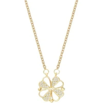 Immagine di Collana da Donna Collane Donne Gioielli in Argento Catenina Oro Strass Ciondolo per Mamma e Figlia Ragazza Anniversario Compleanno (Oro2)