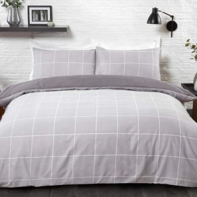 Immagine di Sleepdown 5056242745457 Copripiumino e federe per Letto King Size, Colore Grigio, Misto Cotone
