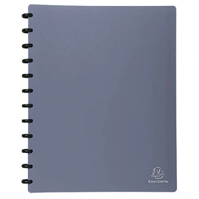 Immagine di Exacompta 86357E Cartella con 30 buste anelli, formato A4, colore: blu metallizzato