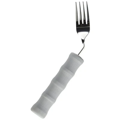 Immagine di Homecraft Lightweight Foam Handled Cutlery Angled, Fork, Right, (Eligible for VAT relief in the UK) Fork Limited Wrist Movement, Independent Self Feeding Utensil Arthritis, Elderly, Disabled