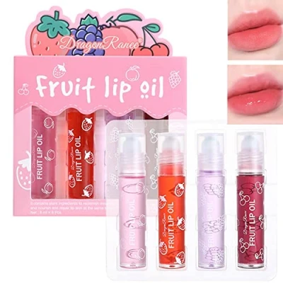 Immagine di Roll On Glitter Lip Gloss,Lucidalabbra Trasparente,Frutta Sapore Gloss,Fresh Glaze Lozione per Labbra,Balsamo Idratante a Lunga durata,Set Lucidalabbra on,Cura delle Labbra e Mantenere