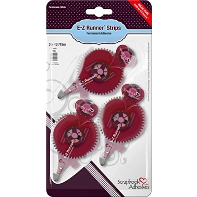 Immagine di Scrapbook Adhesives by 3L E Z Runner Refill Strips Permanent Value Pack, Altro, Clear, 1.9x12.06x22.86 cm