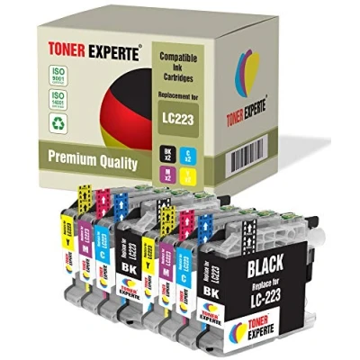 Immagine di TONER EXPERTE Kit 8 XL LC223 Cartucce d&#039;inchiostro compatibili per Brother DCP J4120DW MFC J4420DW J4620DW J4625DW J480DW J5620DW J5625DW J5720DW J680DW J880DW