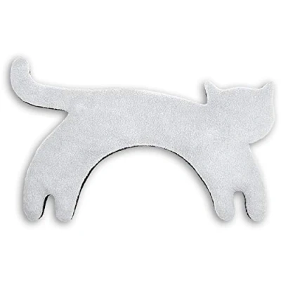 Immagine di CUSCINO RISCALDABILE Leschi per la pancia e schiena/Per collo, cervicale coliche dei neonati/Per microonde, con semi di grano/Minina gatta, grigio nero