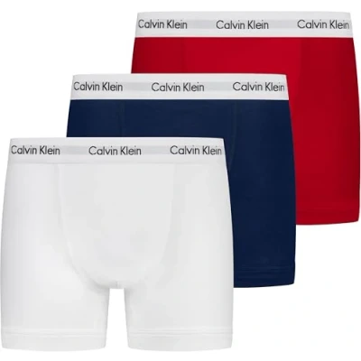 Immagine di Calvin Klein Trunk 3pk 0000u2662g Boxer, Multicolore (White/Red Ginger/Pyro Blue), M Uomo