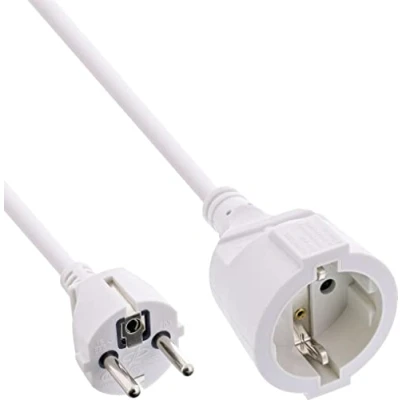 Immagine di InLine® Prolunga di corrente con contatto protezione maschio/femmina, bianco, 1,5 m