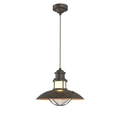Immagine di lampada a sospensione &#039;Louisanne&#039; dimmerabile (Marittimo) colore Marrone, in Metallo ad es. Corridoio (1 luce, E27) di Lindby sospensione, da soffitto, lampada, plafoniera