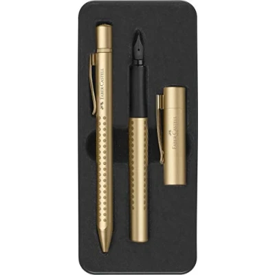 Immagine di Faber Castell Grip Edition 201522 Set con penna stilografica M e a sfera, di colore oro