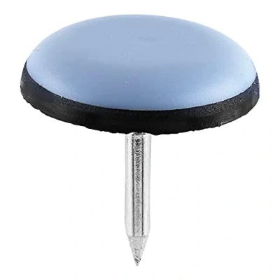 Immagine di 12 feltrini per mobili in teflon, rotondi, con chiodo, diametro 25 mm, spessore 5 rivestimento PTFE, piedini teflon