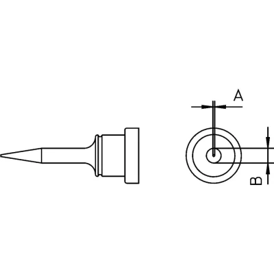 Immagine di Weller LT 1S punta di saldatura Forma tonda, lunga Dimensione 0.2 mm Lunghezza punte 15 Contenuto 1 pz.