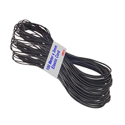 Immagine di HIMRY KX_TKB5090 black Bobina di Corda Elastica, Poliestere, Nero, 3mm x 100 meter, unità