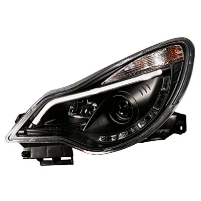Immagine di AUTOSTYLE Set di fari incl. DRL &#039;Light Bar&#039; compatibile con Opel Corsa D 2011 2014 Nero Non per versione OPC