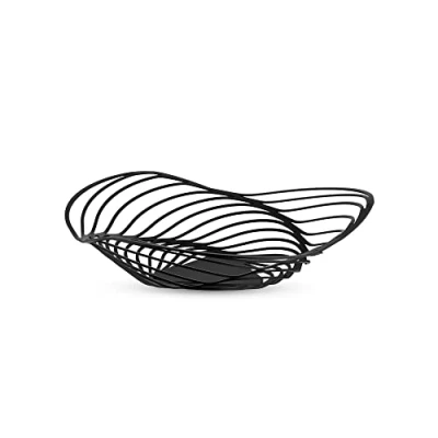 Immagine di Alessi Trinity ACO03 B, Fruttiera di Design, in Acciaio Colorato con Resina Epossidica, Grande, Nero