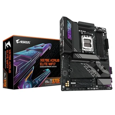 Immagine di GIGABYTE Scheda madre X870E AORUS ELITE WIFI7 Supporta CPU AMD Ryzen 9000, VRM digitale a 16+2+2 fasi, fino 8000MHz DDR5 (OC), 3xPCIe 5.0, Wi Fi 7, LAN 2.5GbE, USB 4