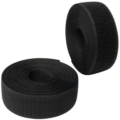 Immagine di Aerzetix C65975 Nastro/rotolo di scratch 40mm 5 metri auto aggrappante organizer/fermacavo striscia aggancio sacchetto indumento cinghia colore: nero in poliammide e poliestere