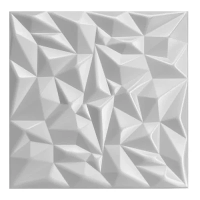 Immagine di pannelli 3D, in polistirolo, da soffitto, parete decorazioni, soffitti, rivestimento a specchio, spessore 3 mm, 50 x cm, 2 m², 8 pezzi (bianco 02)