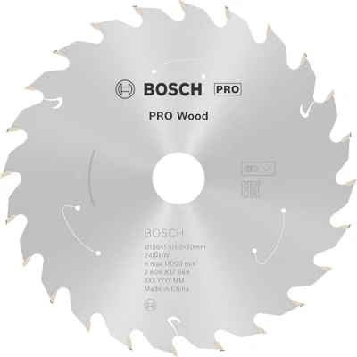 Immagine di Bosch Accessories Power Tools 2608837668 Lama circolare in metallo duro 136 x 20 mm Numero di denti: 24 1 pz.