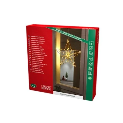 Immagine di Konstsmide 1802 883 Corona per porta illuminata Stella Ambra LED (monocolore) Oro ERP: G (A G)