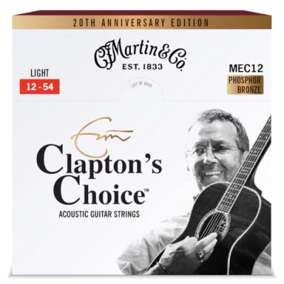 Immagine di Martin &amp; Co. MEC12LTD Eric Clapton&#039;s Choice LTD 12.54, Set Corde per Chitarra Acustica, Scalatura 12 54, in Phosphore Bronze, Edizione Limitata