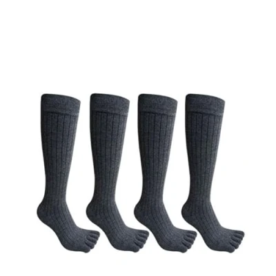 Immagine di calzini Con dita Separate 4 paia di lunghi a cinque da uomo in cotone righe che assorbono il sudore, mantengono caldi i vintage festa for le dei piedi Donna Calz