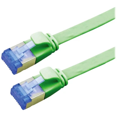 Immagine di Value 21.99.2140 RJ45 cavo di rete, patch CAT 6A F/UTP 0.50 m Verde Schermato, piatto, contatti connettore dorati 1 pz.