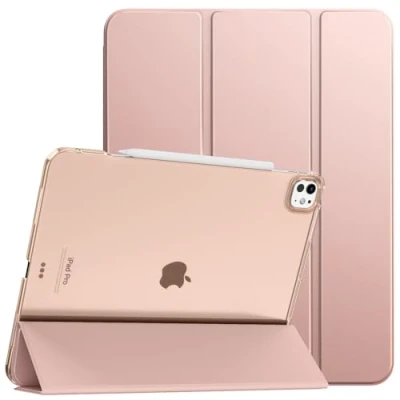 Immagine di TiMOVO Custodia per iPad Pro 13 Pollici M4 2024, Cover con Supporto Sottile 7a Generazione, Guscio Smart Retro Traslucido, Supporta Pencil e (USB C), Blu Marino