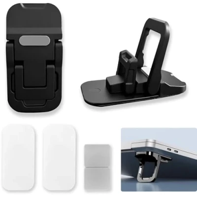 Immagine di UBRAVE 2 Pezzi Supporto Portatile Per Laptop,Mini Laptop Supporto, Leggero, Antiscivolo, Pieghevole,Adatto Alla Maggior Parte Dei Computer Portatilie Tastiera Del Computer,Nero