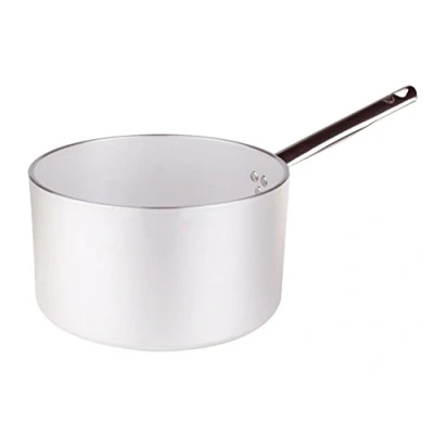 Immagine di Pentole Agnelli Linea Alluminio 2 mm Casseruola Cilindrica Alta Radiante con Manico Inox, Argento, 16 cm