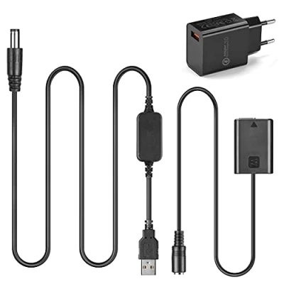 Immagine di 5V Kit adattatore USB AC PW20 + NP FW50 Batteria virtuale per Sony NEX3 NEX 5 7 SLT A33 A55 A35 a7/7R a7II a6000 a3000