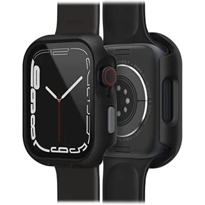 Immagine di Bumper OtterBox Eclipse con Protettore schermo in Vetro Temperato integrato per Apple Watch Series 9/8/7 45mm, antishock e cadute, protettivo bordi dell&#039; Watch, Nero